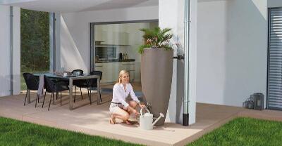 Elegant 300 litre modern rainwater harvesting butt planter including choice of diverter